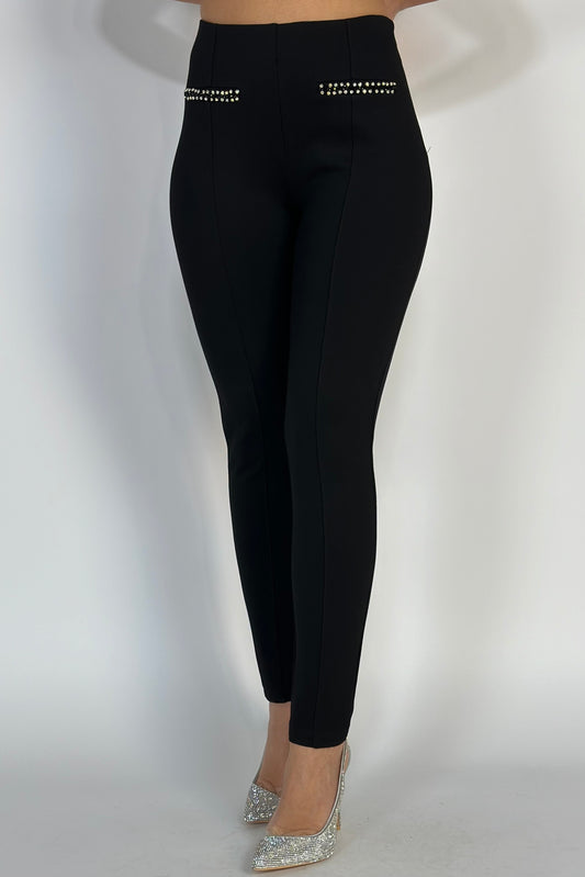 Μοντέρνο skinny παντελόνι ψηλόμεσο Y663-1
