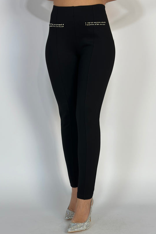 Μοντέρνο skinny παντελόνι ψηλόμεσο Y663-1