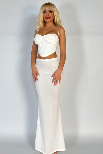 Σέξι σετ που αποτελείται από τοπ τύπου bustier και μακριά φούστα με σκίσιμο B910-2