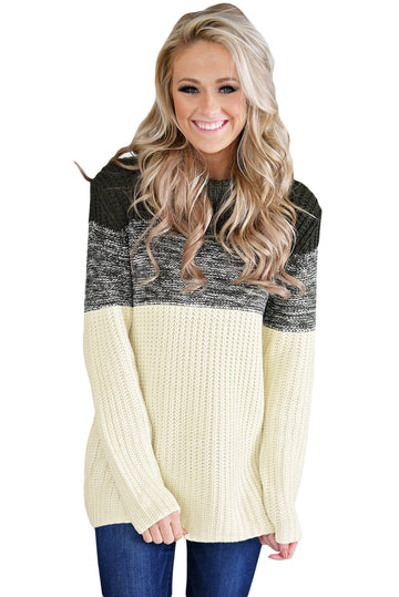 Pulover in trei culori cu guler inalt A629-1151