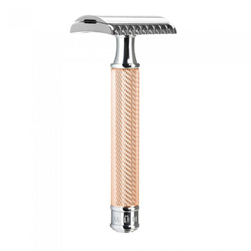 Κλασική ξυριστική μηχανή Safety Razor ανοιχτή χτένα R41 Rosegold
