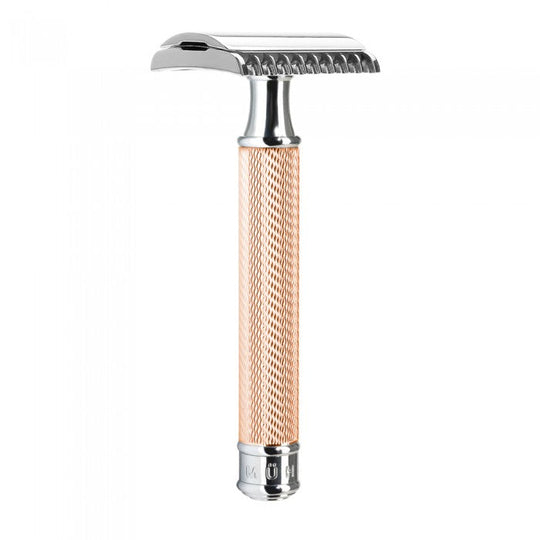 Κλασική ξυριστική μηχανή Safety Razor ανοιχτή χτένα R41 Rosegold
