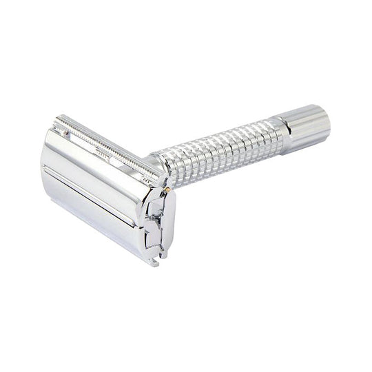 Ξυράφι ασφαλείας Safety Razor με δερμάτινη θήκη και ανταλλακτικά Timor Solingen Butterfly 1322