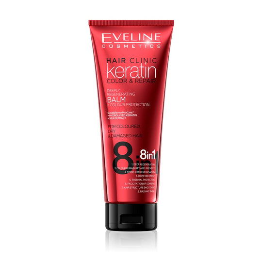 Μαλακτική κρέμα μαλλιών Eveline Hair Clinic Colour Protection 8in1 250 ml