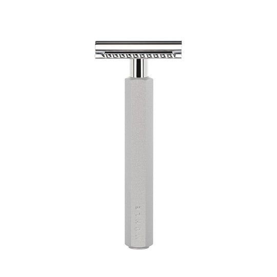 Κλασική ξυριστική μηχανή Safety razor με λαβή από ανοδιωμένο αλουμίνιο και κλειστή χτένα Muehle Hexagon R HXG PURE SR