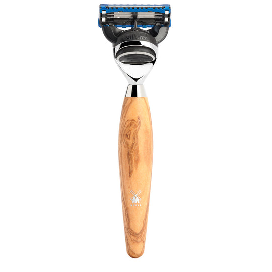 Ξυριστική μηχανή συμβατή με Gillette Fusion και λαβή από ξύλο ελιάς R 870 F