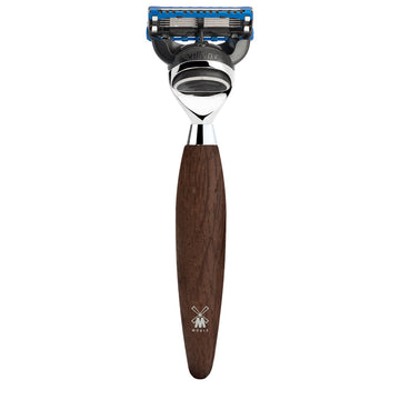 Ξυριστική μηχανή συμβατή με Gillette Fusion και λαβή από βαλανιδιά R 873 F