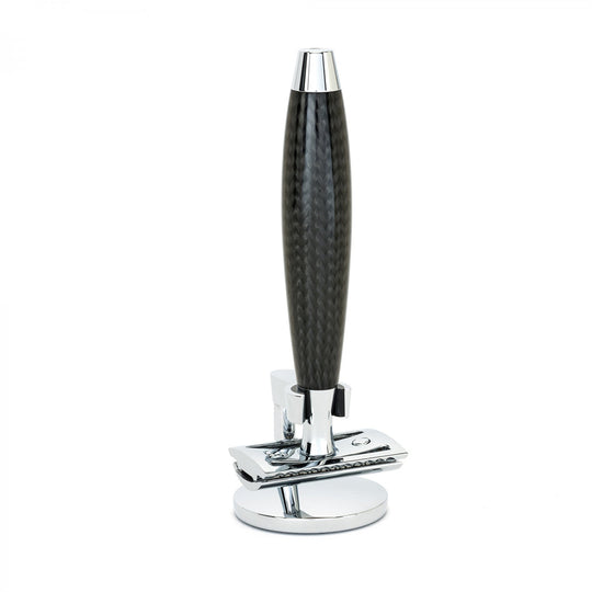 Κλασική ξυριστική μηχανή Safety Razor με κλειστή χτένα και λαβή από ανθρακονήματα ΚΟΚΚΙΝΟ 1 SR