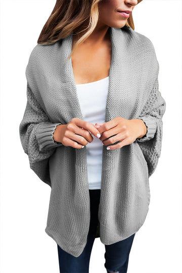 Cardigan tricotat cu maneci lungi tip liliac BL1006-18