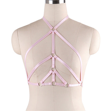 Lenjerie tip ham fetish din benzi elastice reglabile BRA281-5