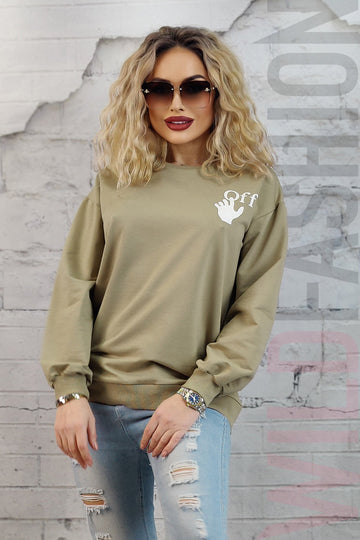 Μπλούζα casual μακρυμάνικη με σχέδια F869-1218