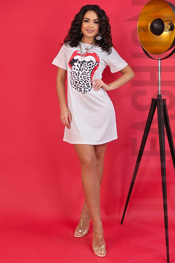 Αθλητικό φόρεμα T-Shirt με στάμπα στόμα G753RR-2