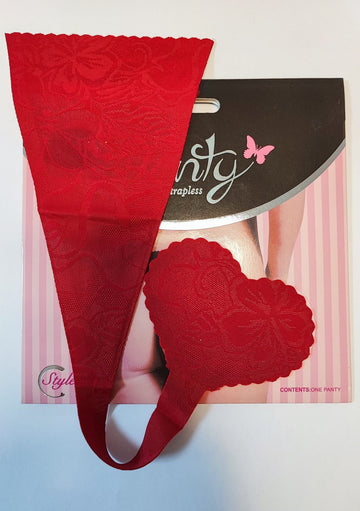 Chilot invizibil fara benzi pe lateral cu model inimioara GS1079-3