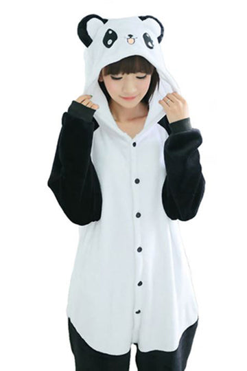 Pijama kigurumi din material pufos si model PANDA PJM135-1122