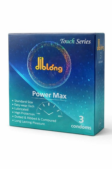 DIBLONG Power Max – Ανάγλυφα και Λιπαντικά Προφυλακτικά από Φυσικό Λάτεξ, 52 ± 2 mm, 3 τεμ., SPL23 SPL23-00