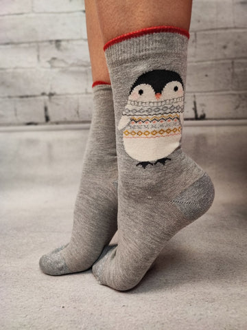Sosete medii din bumbac ultrasox model pinguin STK429-1822