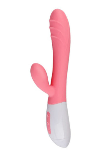 Δονητής Διπλός Λαγός για Διέγερση G-spot και Κλειτορίδας, Μαλακή Σιλικόνη, Πολλαπλές Εντάσεις, Επαναφορτιζόμενος USB, Ροζ, TOY322-5