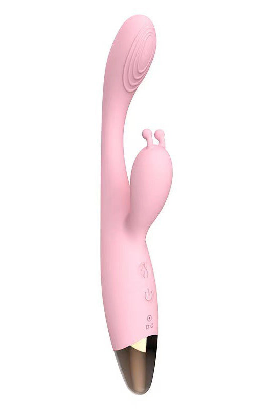 Vibrator Premium Κουνελάκι με Λειτουργία Θέρμανσης, 2 Ανεξάρτητα Μοτέρ, Διέγερση Σημείου G και Κλειτορίδας, Ιατρική Σιλικόνη, Επαναφορτιζόμενο USB, Ροζ, TOY329-5