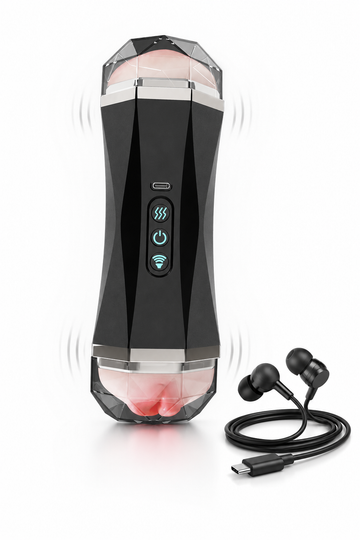 DualSound Pro – Masturbator Dual Automat cu 10 Moduri de Vibrație, Căști USB-C și Manșon Detașabil, TOY376A-1500