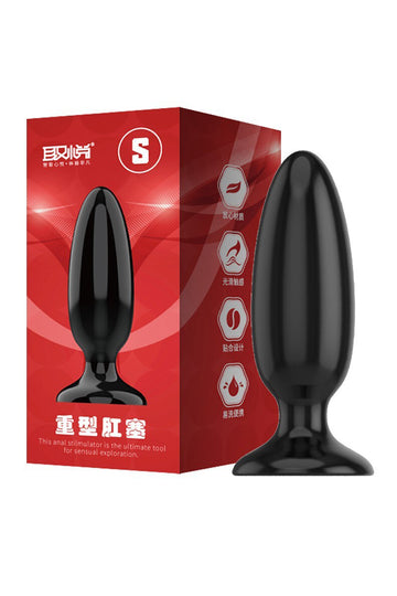 Βύσμα πρωκτού (Butt Plug) σιλικόνης, διαμέτρου 4 cm, Μαύρο, TOY385A-1