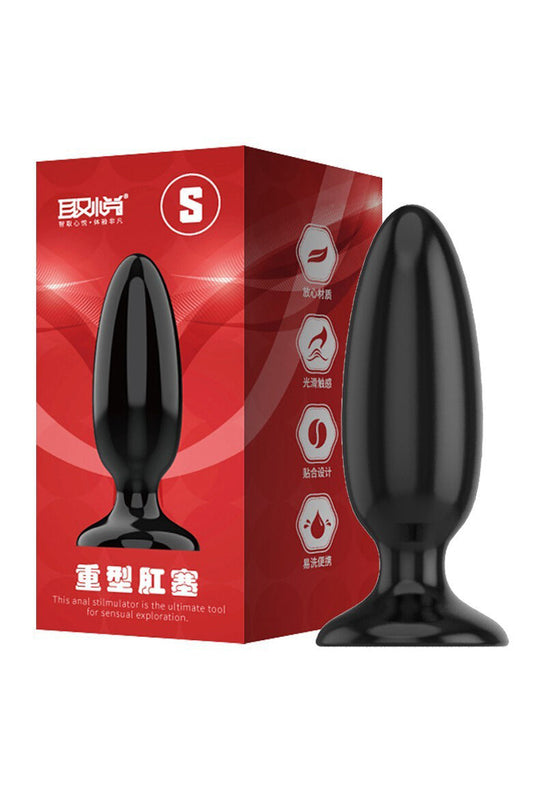 Βύσμα πρωκτού (Butt Plug) σιλικόνης, διαμέτρου 4 cm, Μαύρο, TOY385A-1