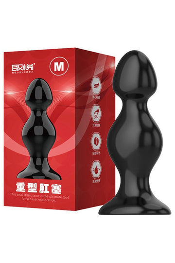 Πώμα πρωκτού (Butt Plug) σιλικόνης, διαμέτρου 5 cm, Μαύρο, TOY385B-1