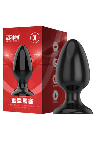 Αναπνεύσιμος φελλός σιλικόνης (Butt Plug), με διάμετρο 6 cm, μαύρος TOY385D-1