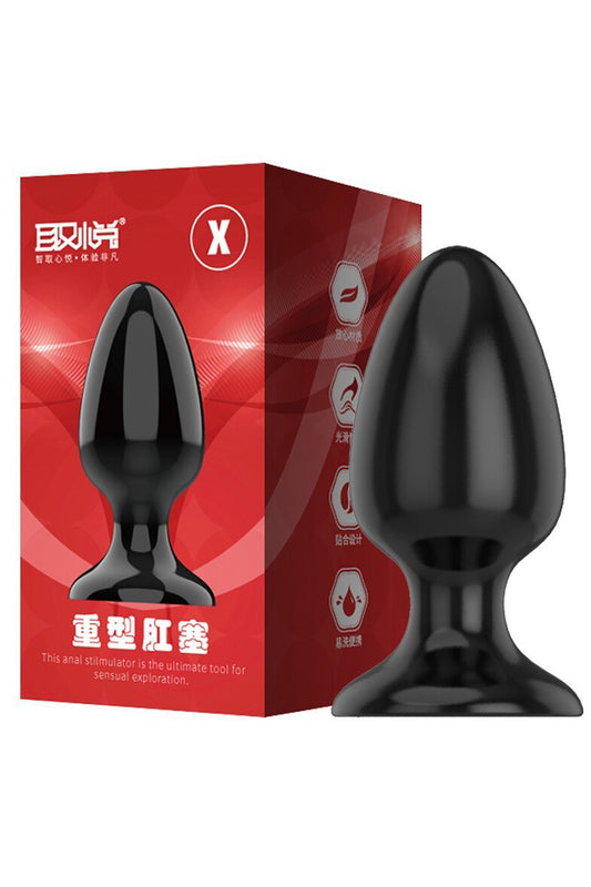 Αναπνεύσιμος φελλός σιλικόνης (Butt Plug), με διάμετρο 6 cm, μαύρος TOY385D-1