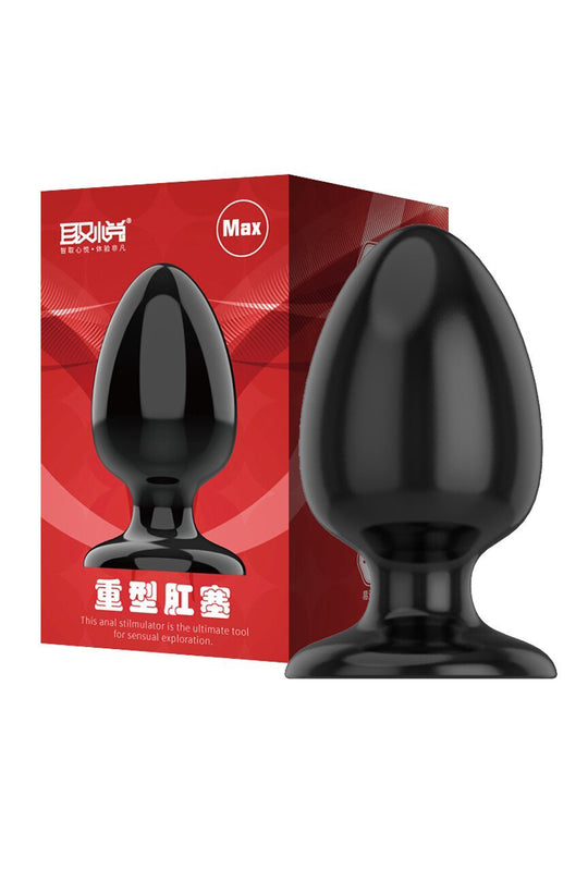Βύσμα πρωκτού (Butt Plug) σιλικόνης, διάμετρος 8 cm, Μαύρο, TOY385F-1