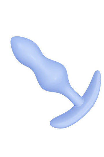 Πωματάκι (Butt Plug) σιλικόνης με 2 ενσωματωμένες μπίλιες, SkyBlue, TOY386-48