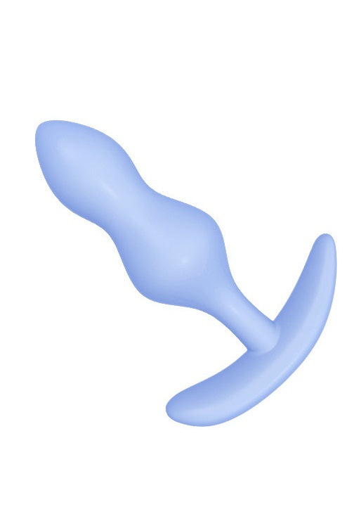 Πωματάκι (Butt Plug) σιλικόνης με 2 ενσωματωμένες μπίλιες, SkyBlue, TOY386-48