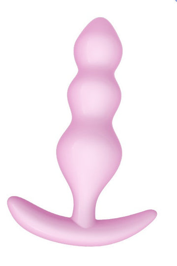 Ανώμαλο βύσμα σιλικόνης (Butt Plug) με 3 ενσωματωμένες μπάλες, ροζ TOY386-5