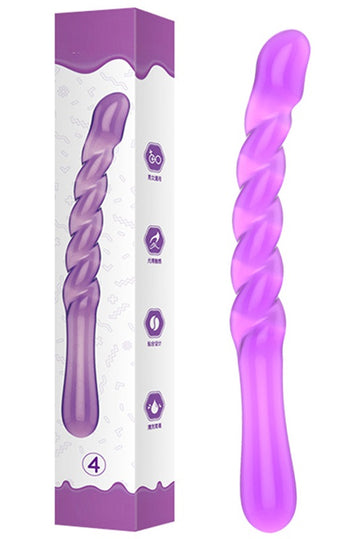 Dildo σιλικόνης, με περιστρεφόμενες ραβδώσεις, για ενίσχυση της ευχαρίστησης, Μωβ, TOY389C-11