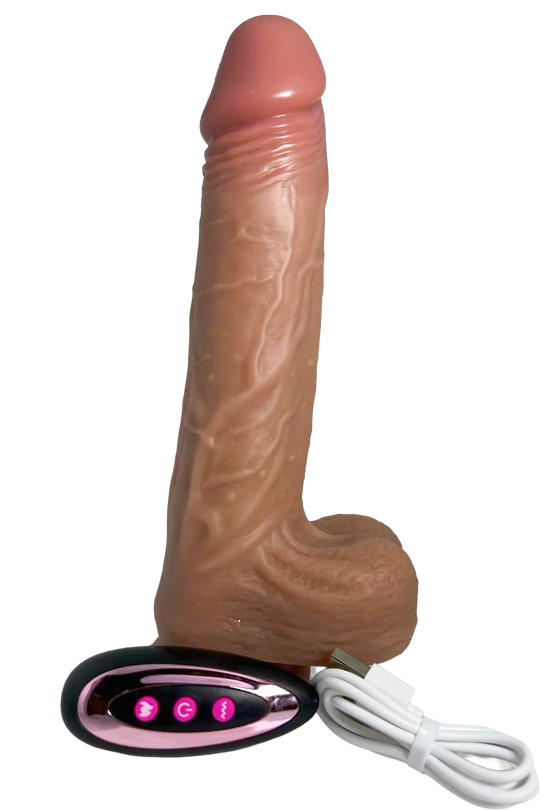 Υπερρεαλιστικό dildo με λειτουργίες δόνησης, περιστροφής και τηλεσκοπική, Nude, TOY532-152