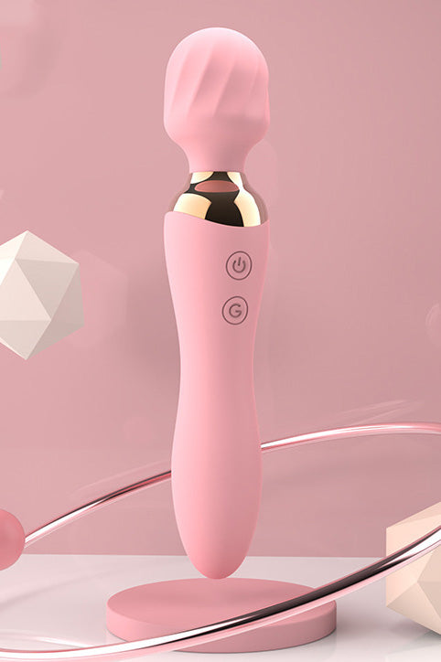 Δονητής Magic Wand με Διπλή Κεφαλή, 2 Ισχυρούς Κινητήρες, Premium Σιλικόνη, Κλειτοριδική και Κολπική Διέγερση, Ροζ, TOY554-3