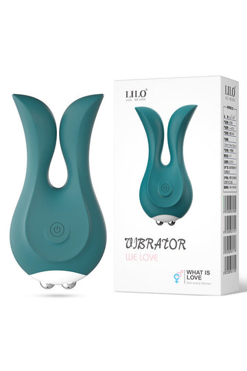 Δονητής Dual Rabbit από Ιατρική Σιλικόνη, Διέγερση Σημείου G και Κλειτορίδας, Επαναφορτιζόμενος USB, 10 Λειτουργίες Δόνησης, Πράσινος, TOY558-12