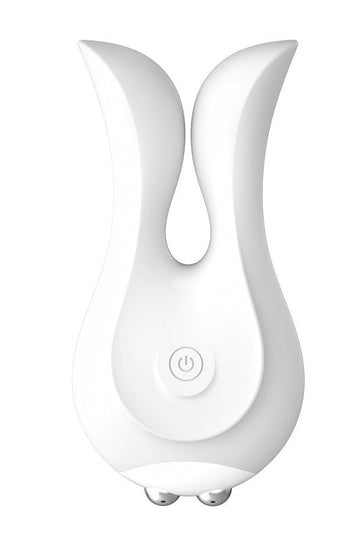Δονητής Dual Rabbit από Ιατρική Σιλικόνη, Διέγερση Σημείου G και Κλειτορίδας, Επαναφορτιζόμενος USB, 10 Λειτουργίες Δόνησης, Λευκό, TOY558-2