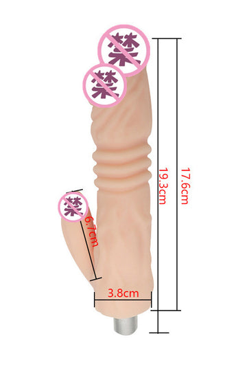 Εξάρτημα Dildo για Sex Machine, Σχεδίαση Κουνελιού με Ραβδώσεις, Ανάγλυφη Σιλικόνη, Nude, TOY600M-152