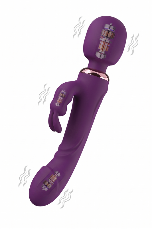 UltraWave Dual Stim Pro – Πολυλειτουργικός Δονητής με 3 Μοτέρ, 10 Λειτουργίες Δόνησης και Εργονομικό Σχεδιασμό, Μωβ, TOY614-11
