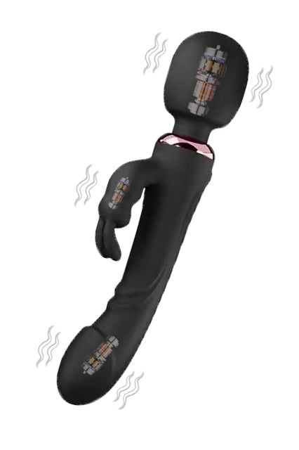UltraWave Dual Stim Pro – Πολυλειτουργικός Δονητής με 3 Μοτέρ, 10 Λειτουργίες Δόνησης και Εργονομικό Σχεδιασμό, Μαύρο, TOY614-1