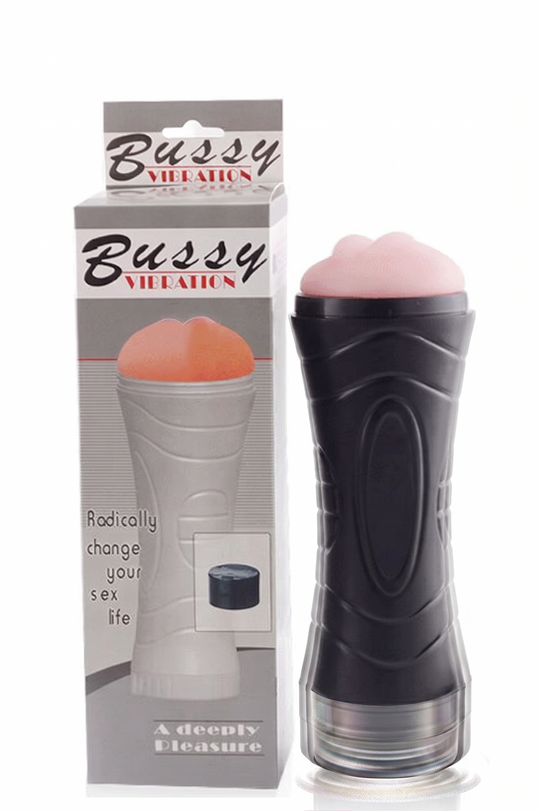 Bussy Vibration – Αυτοϊκανοποιητής Τύπου Φακού με Ρυθμιζόμενες Δονήσεις και Εξαιρετικά Ρεαλιστική Υφή, Μαύρο, TOY621-1