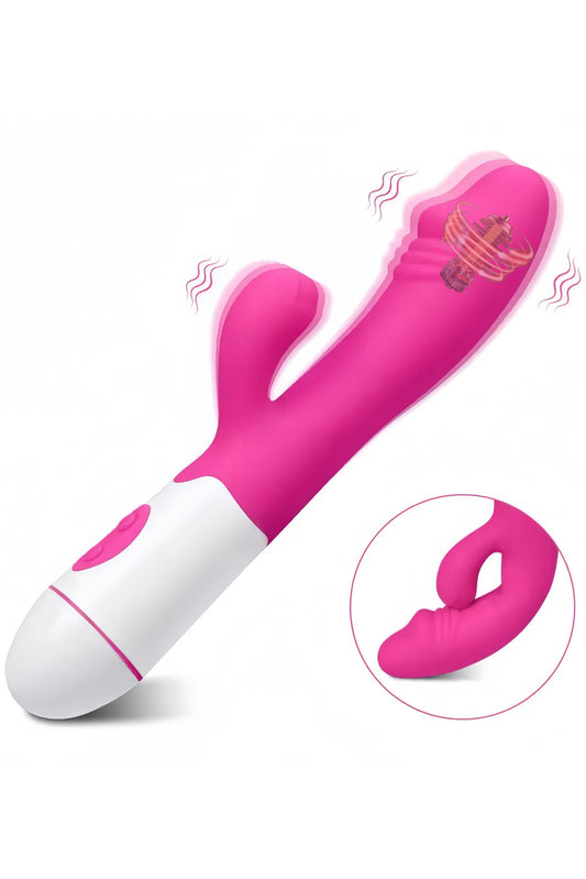Vibrator Rabbit Premium „Luna” – Stimulare Dublă (G-Spot & Clitoris) cu Design Ultra-Silențios, Fuchsia,  TOY622-552