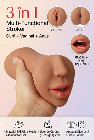 Trinity Sensual Stroker - Πολυλειτουργικός αυνανιστήρας 3 σε 1 – Ολοκληρωμένη εμπειρία, Skin, TOY626-1500