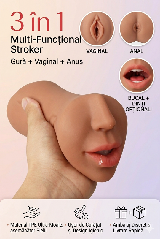 Trinity Sensual Stroker - Πολυλειτουργικός αυνανιστήρας 3 σε 1 – Ολοκληρωμένη εμπειρία, Skin, TOY626-1500