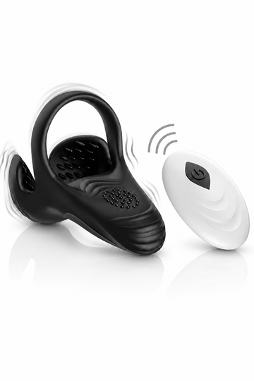 Erecta Pulse Pro – Inel Vibrator Premium cu Telecomandă Wireless, Stimulare Dublă, Încărcare Magnetică USB, IPX7, Negru, TOY673-1