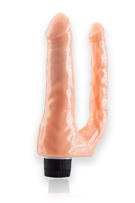 DualSense Control – Vibrator Dual Realistic cu Intensitate Reglabilă, Dublă Stimulare și Potențiometru, Nude, TOY680-1500