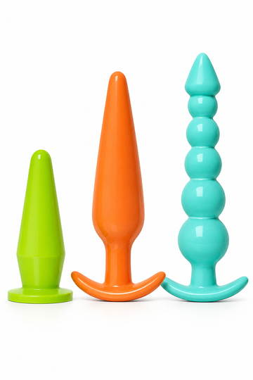 Set Anal de Antrenament 3 Piese din TPE Moale și Flexibil, Multicolor, TOY688-100