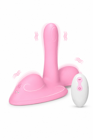 Vibrator Triplu cu Telecomandă, 3 Motoare și 10 Moduri de Vibrație – Roz, TOY690-5