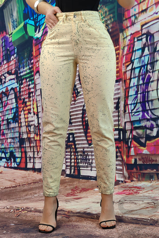 Ψηλόμεσο ίσιο τζιν από denim F925-9