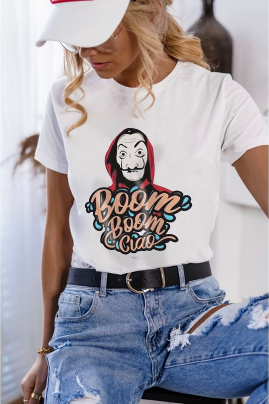 Casual T-Shirt "BOOM BOOM CIAO" La Casa de Papel A756-2